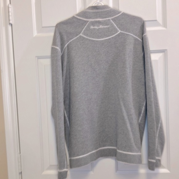 REVERSIBLE Tommy Bahama Flip Coast Half Zip Sweater -Continental Heather Size XL - Picture 3 of 7